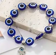 ✨ Vintage Style Evil Eye & Hamsa Hand Charm Bracelet – 8 available✨