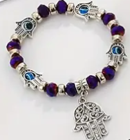 ✨ Vintage Style Evil Eye & Hamsa Hand Charm Bracelet – 8 available✨