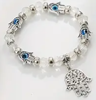 ✨ Vintage Style Evil Eye & Hamsa Hand Charm Bracelet – 8 available✨