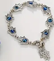 ✨ Vintage Style Evil Eye & Hamsa Hand Charm Bracelet – 8 available✨