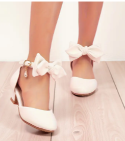 👠🫅Girls' White High Heel Princess Shoes🫅👠
