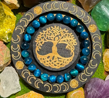 ✨ Natural Blue Tiger’s Eye Bracelet – Bohemian Style Jewelry ✨