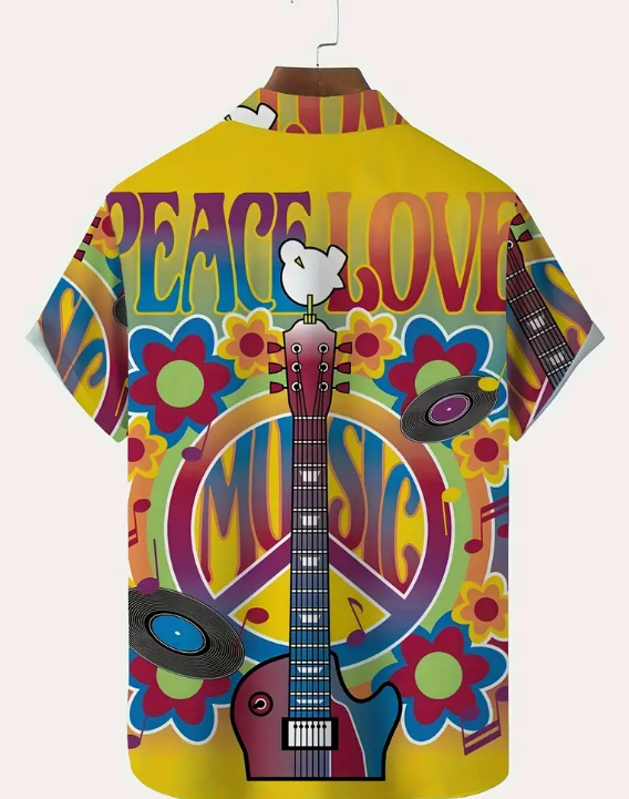 Retro Musical Pattern 3D Digital Print