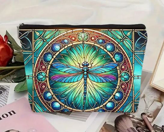Stained Glass Dragonfly Makeup Bag 🌿✨🧚