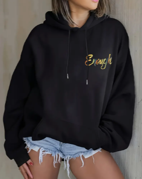✨ Women’s Plus Size Motivational Hoodie – “You Are Enough” ✨